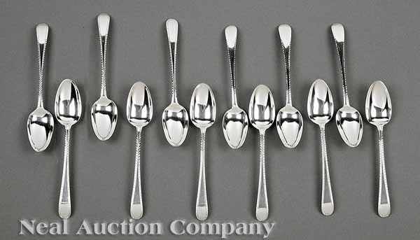 Appraisal: A Set of George III Sterling Silver Dessert Spoons Hester