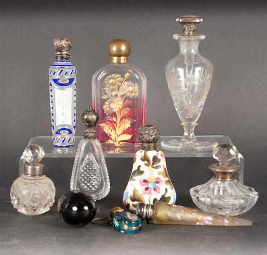 Appraisal: Ten assorted continental glass and porcelain scent bottles six with