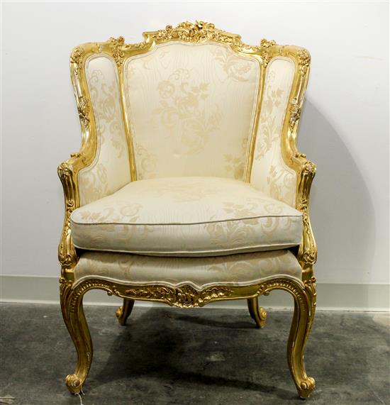 Appraisal: Sale Lot A Louis XV Style Giltwood Canape a Oreilles