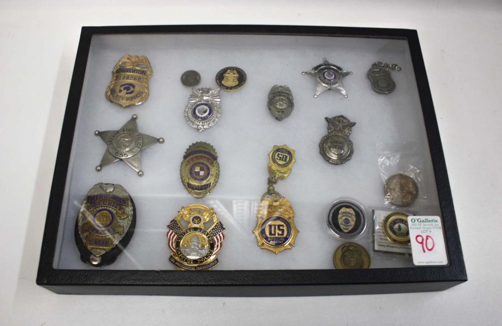 Appraisal: COLLECTION OF BADGES including Oregon State Police badge by E