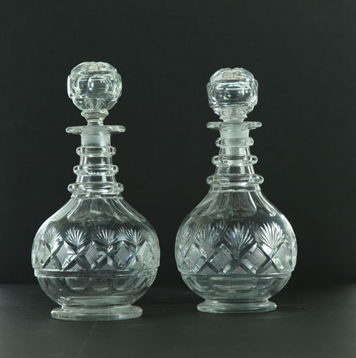 Appraisal: PAIR OF DECANTERS Attributed to Pittsburgh possibly Bakewell nd quarter-