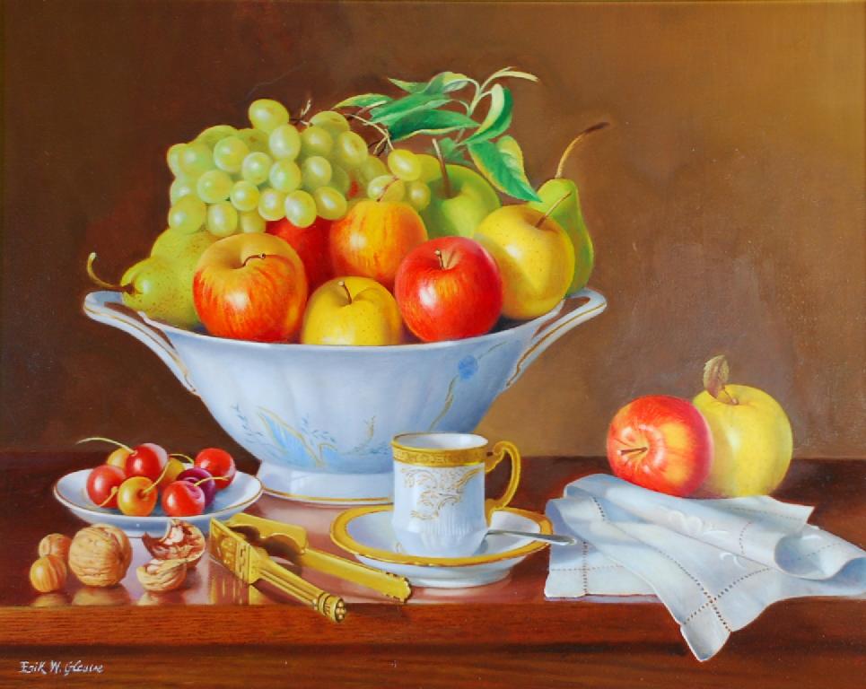 Appraisal: ERIK W GLEAVE twentieth century OIL ON BOARD Still life