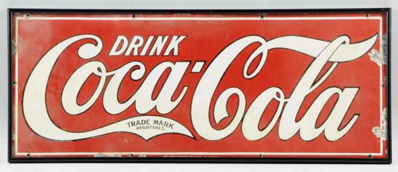 Appraisal: Porcelain Coca-Cola Sign to s Nice early three-color sign that