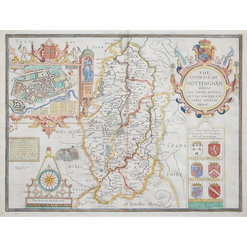 Appraisal: John Speede - Nottingham double page engraved map hand coloured