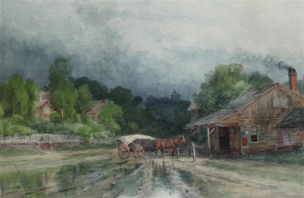 Appraisal: THOMAS BIGELOW CRAIG AMERICAN - VILLAGE SCENE WITH HORSE AND