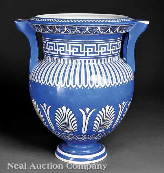 Appraisal: A Large English Porcelain Amphora Vase marked Copeland blue ground