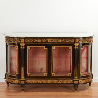 Appraisal: Fine French Louis XVI style display cabinet Fine French Louis