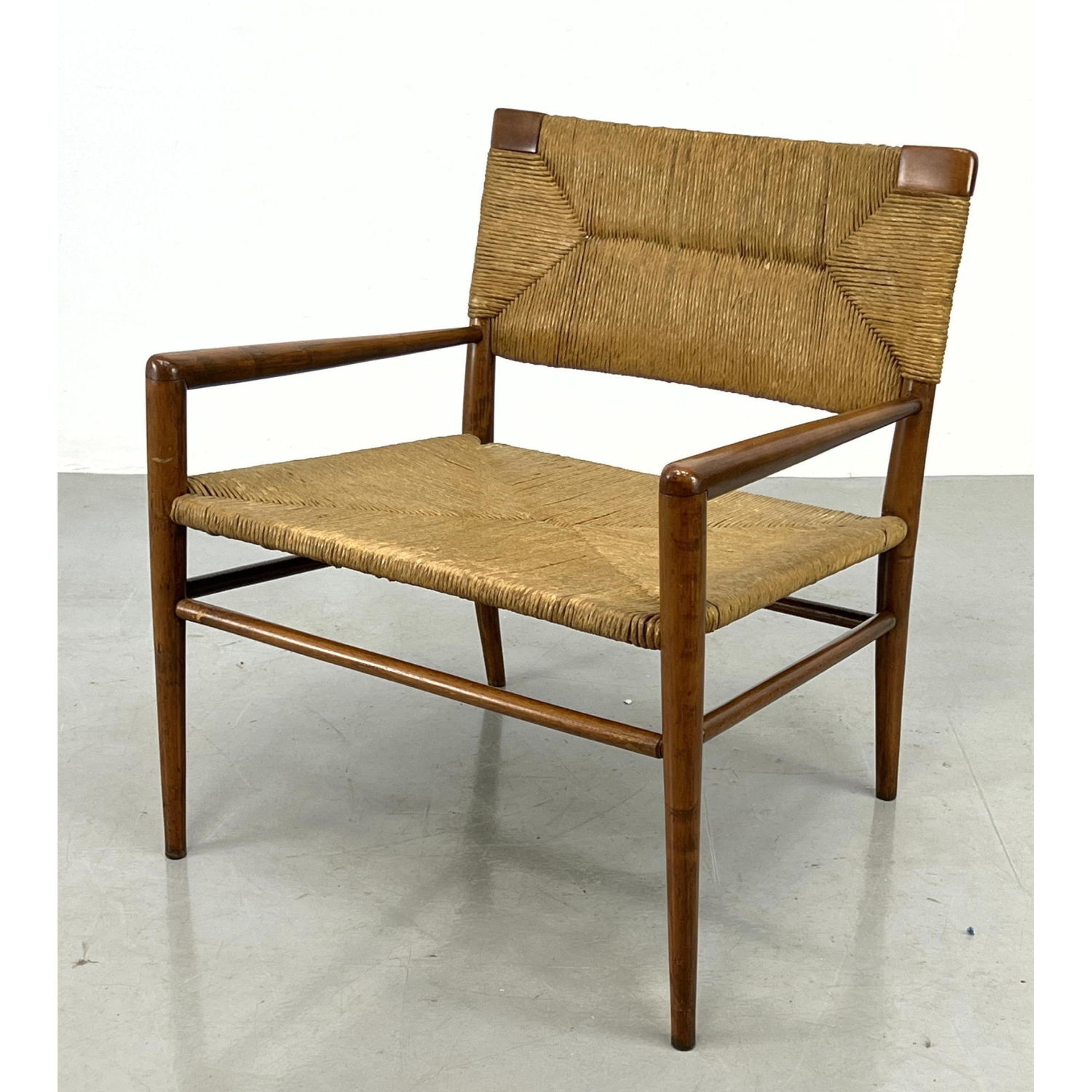 Appraisal: MEL SMILOW Woven Rush Lounge Chair Woven Rush Seat and