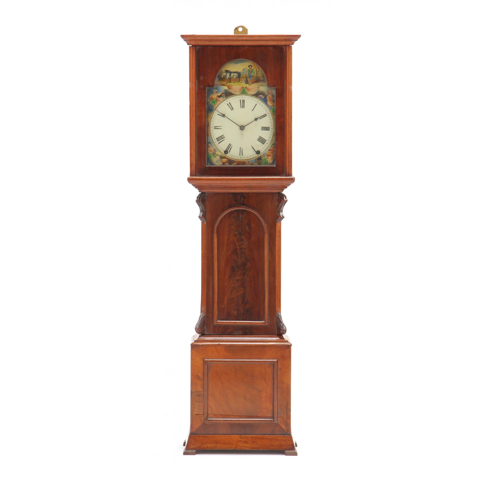 Appraisal: Continental Dwarf Clock early th century mahogany mahogany veneers pine