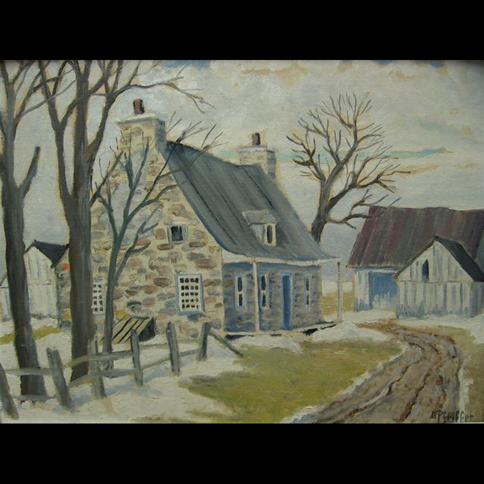 Appraisal: GORDON EDWARD PFEIFFER - CANADIAN WINTER SCENE - FARM HOUSE