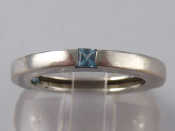 Appraisal: A white metal tests carat gold blue topaz ring size