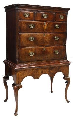 Appraisal: English Queen Anne style chest on stand th th c