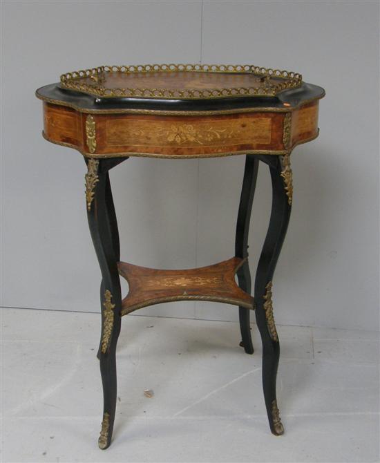 Appraisal: Rosewood walnut and ebonised French serpentine jardiniere and cover late