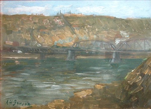 Appraisal: Artist Gorson Aaron H Lithuanian-American - Title Hot Metal Bridge