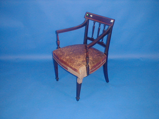 Appraisal: A Regency mahogany carver chair with reeded arms