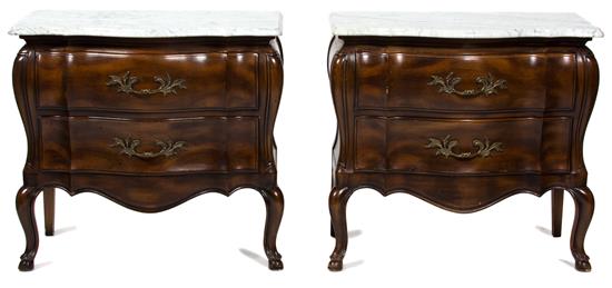 Appraisal: Sale Lot A Pair of Louis XV Style Mahogany Bombe