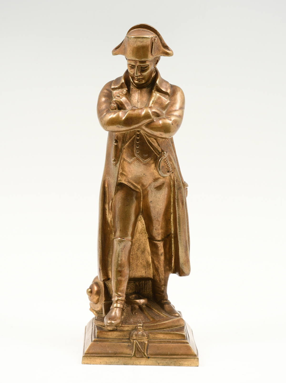 Appraisal: STANDING BRONZE SCULPTURE OF NAPOLEON '' h this example features