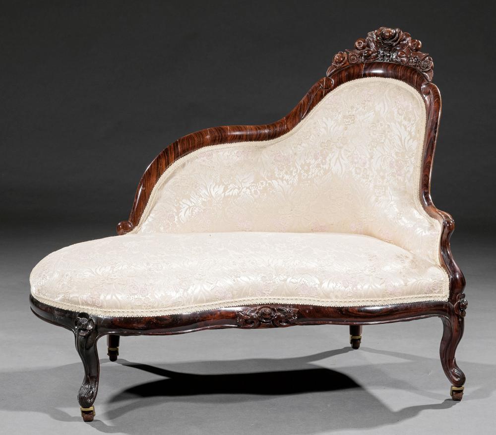 Appraisal: American Rococo-Style Carved Laminated Rosewood and Rosewood-Grained Child's Meridienne after