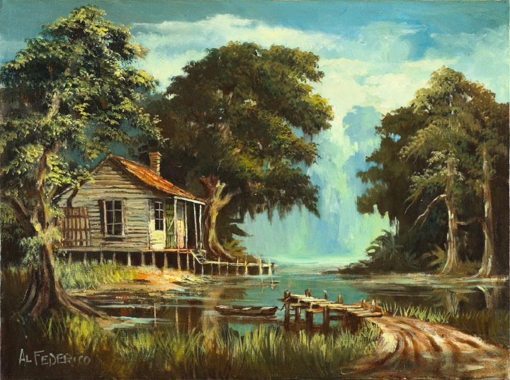 Appraisal: Al Federico American New Orleans Late th Century Bayou Cabin