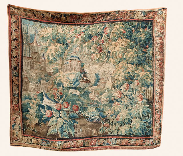 Appraisal: A LATE TH CENTURY NORTH EUROPEAN VERDURE TAPESTRY depicting a