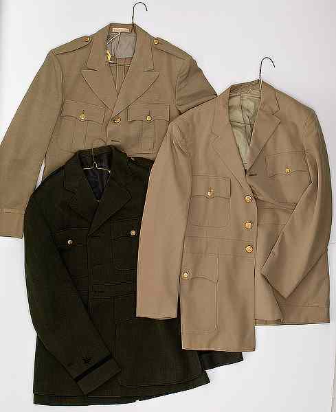 Appraisal: US WWII Officers' Tunics Lot of Three Lot includes two