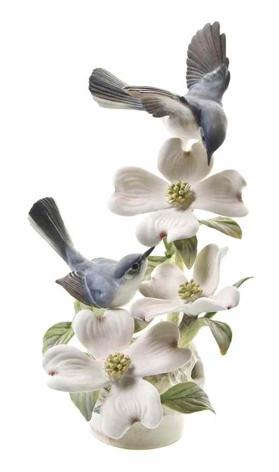 Appraisal: A Royal Worcester Dorothy Doughty Bird Blue-Grey Gnatcatcher depicting two