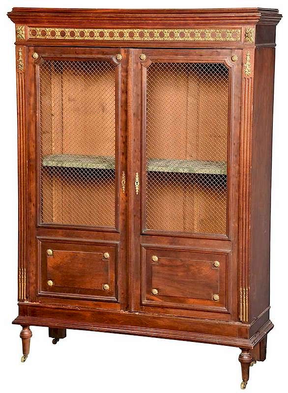 Appraisal: Louis XVI Style Bronze Mounted Cabinet French late th century