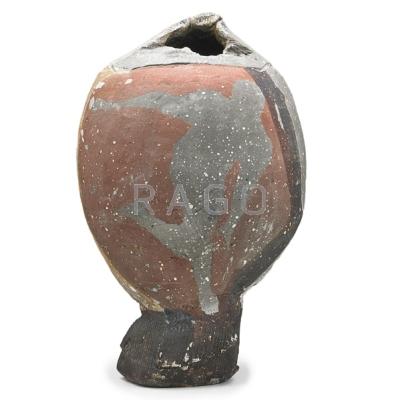 Appraisal: PAUL SOLDNER - Rare raku-fired vessel with dancing figures in