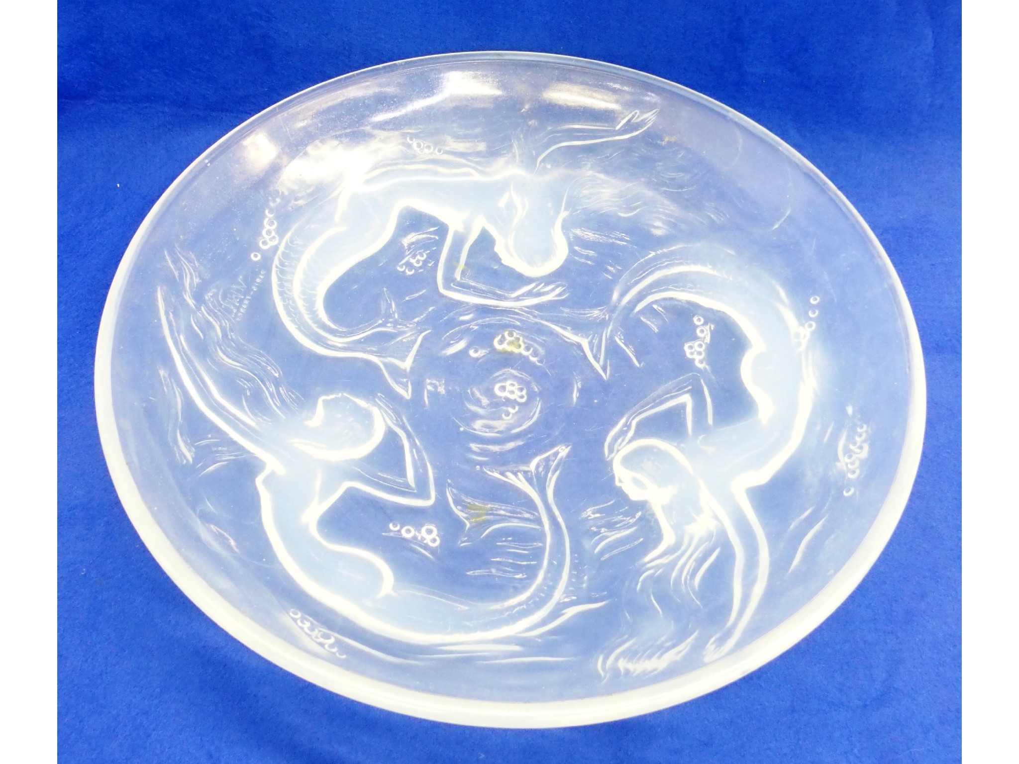 Appraisal: French moulded opalescent glass plate