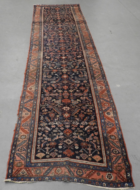 Appraisal: ANTIQUE NW PERSIAN WOOL CARPET RUG RUNNER Persia Circa Navy