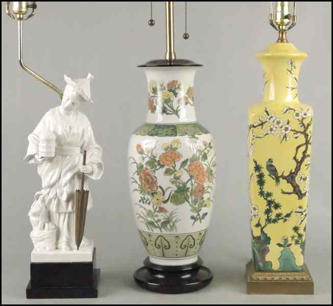 Appraisal: CHAPMAN BLANC DE CHINE PORCELAIN FIGURAL TABLE LAMP Together with