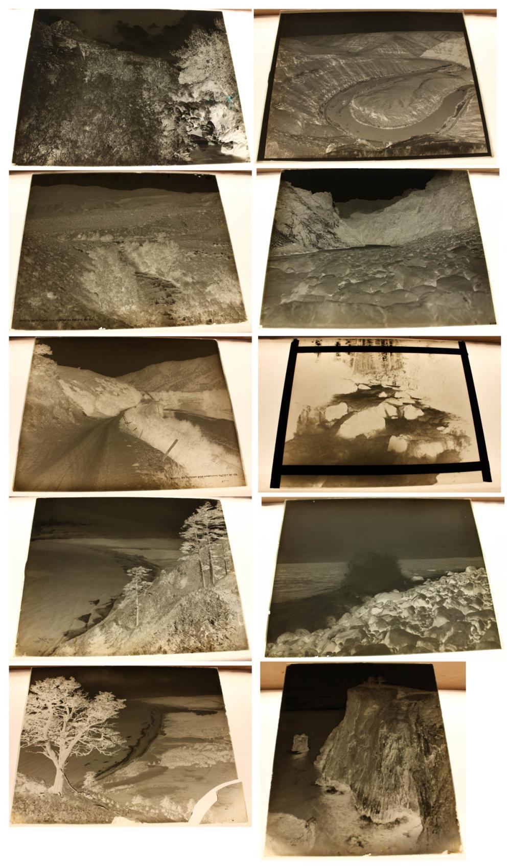 Appraisal: TEN PHOTOGRAPHIC GLASS NEGATIVES Northwest landscapes late th early th