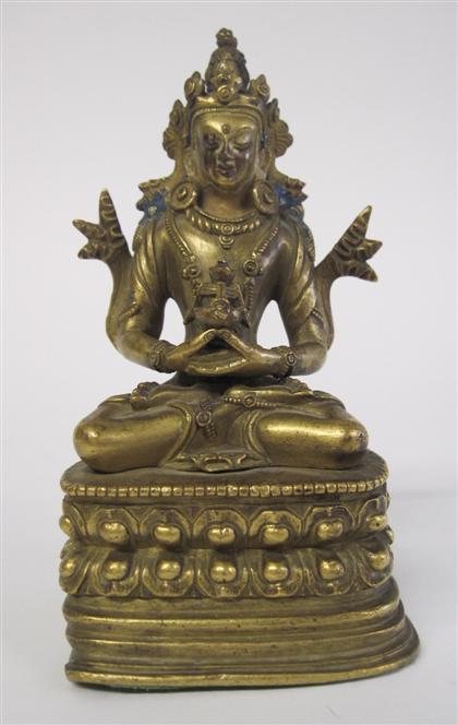 Appraisal: Sino-Tibetan gilt bronze Taraqing dynasty