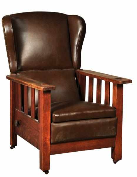 Appraisal: Grand Rapids Reclining Arm Chair Description Original finish Reupholstered Condition