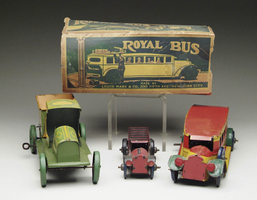 Appraisal: MARX ROYAL FLYING BUS W OB PLUS TWO OTHER VEHICLES