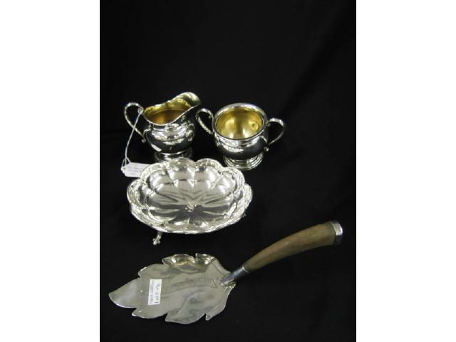 Appraisal: pcs Sterling Silver creamer sugar in Courtship pattern Mexico pie