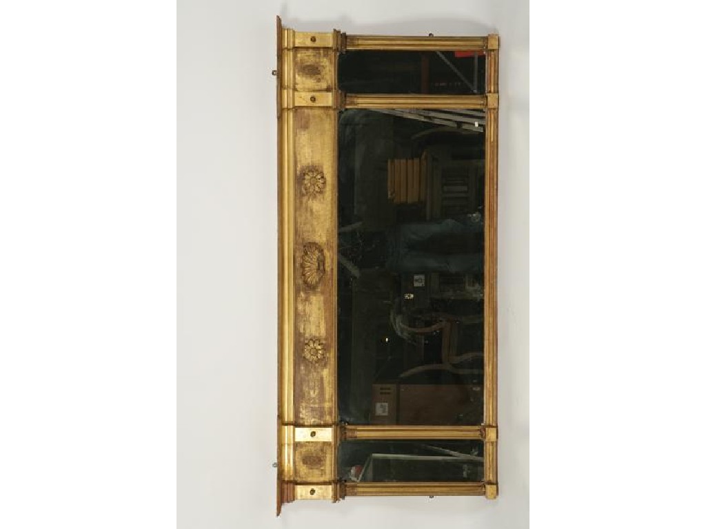 Appraisal: A REGENCY GILT FRAMED CHIMNEY GLASS with a broad rectangular