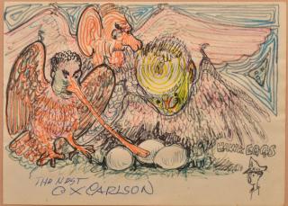 Appraisal: C X Carlson Political Satyr Titled The Nest C X