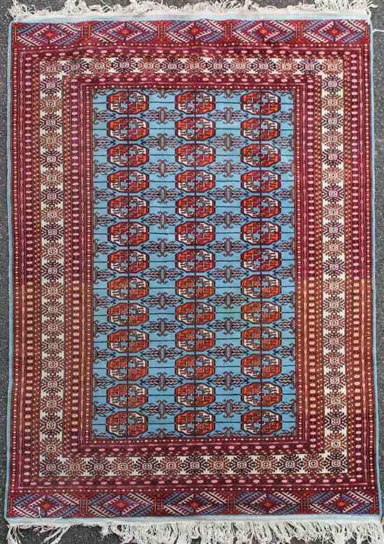 Appraisal: A Bokhara rug with field of thirty nine polygons on