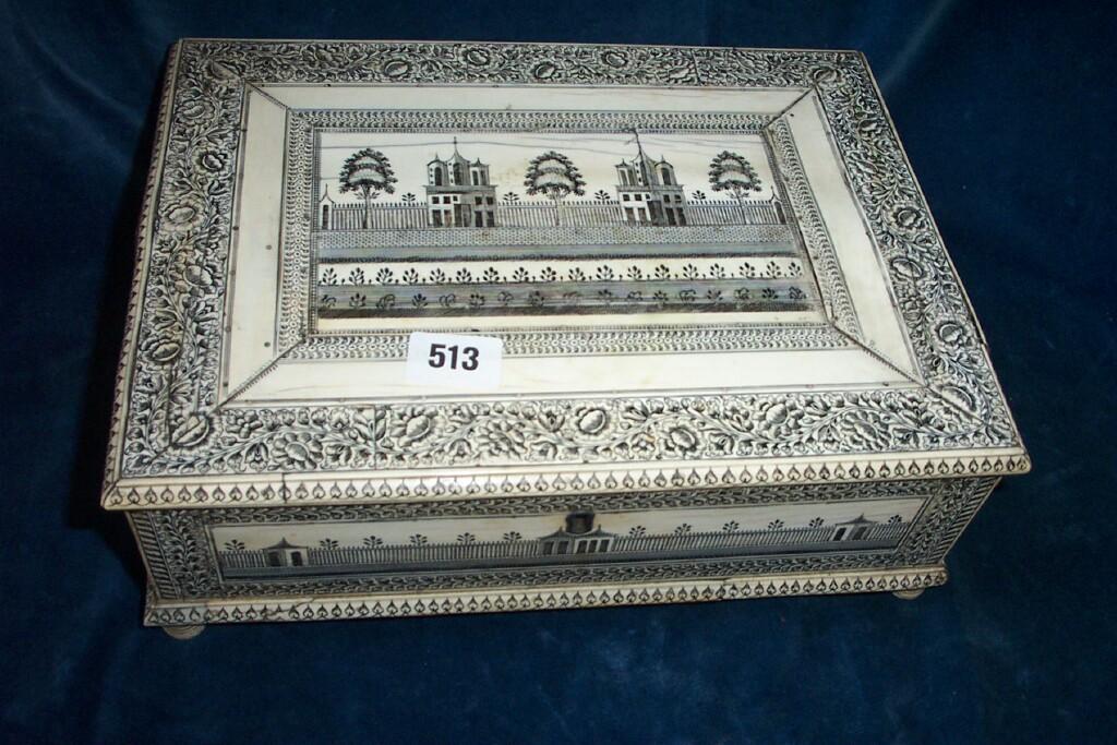 Appraisal: A th century Anglo-Indian box of rectangular form with sandalwood