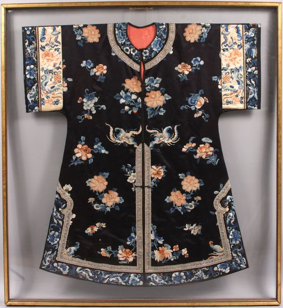 Appraisal: th- th Century Japanese silk kimono with butterfly and floral