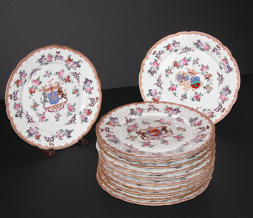 Appraisal: Set of Sampson Porcelain Service Plates having a floral painted