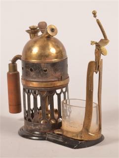 Appraisal: Brass and Iron Early Pharmacist Vaporizer Brass and Iron Early