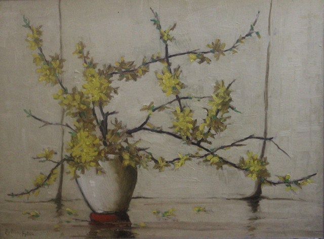 Appraisal: Hylton-Hylton th Century Still life of oriental yellow flowers signed