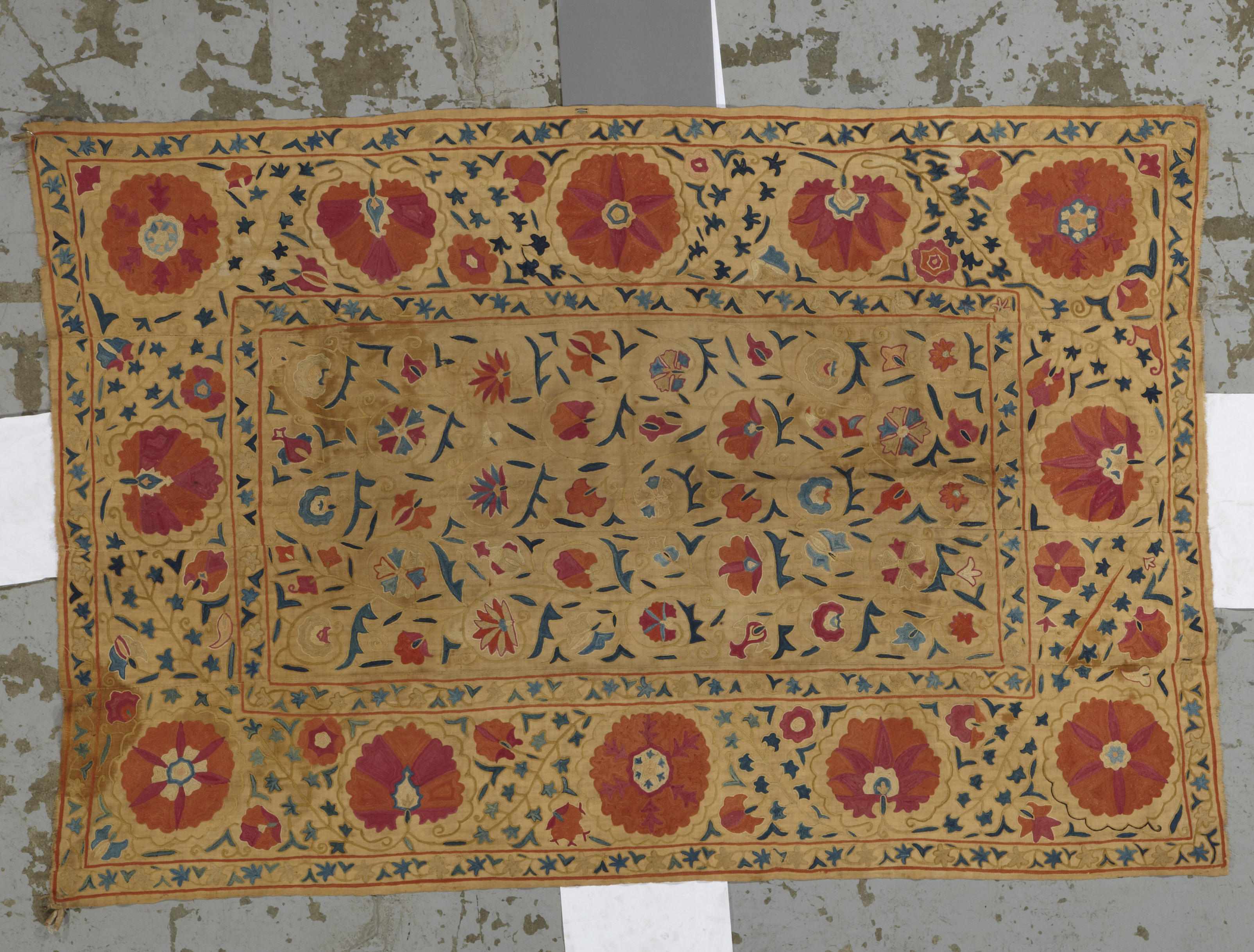 Appraisal: An Uzbeki Suzani textile Uzbekistanlate th centurysize approximately ft in