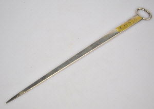 Appraisal: A Georgian silver meat skewer with oval ring finial Newcastle