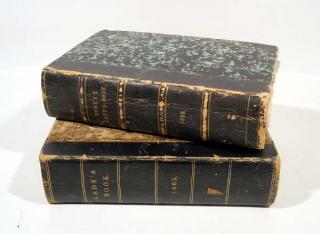 Appraisal: V ANTIQUE BOUND COMPILATIONS OF GODEY'S LADY'S BOOK Hand Colored