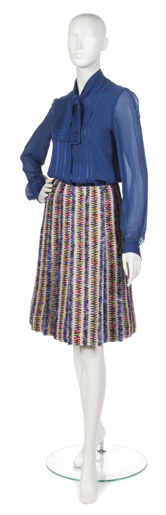 Appraisal: A Chanel Couture Multicolor Wool Skirt Suit consisting of a