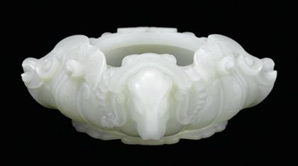 Appraisal: Fine Chinese white jade brush washer qianlong period Of true