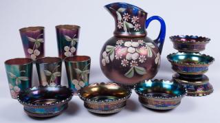 Appraisal: Hand Iridescent carnival glass collection of twelve to include one